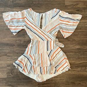 L’ATISTE by Amy Striped Romper Urban Outfitters Sz. M